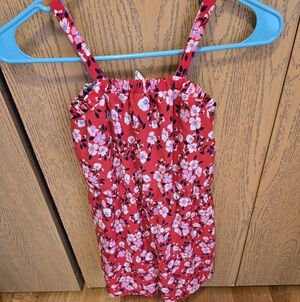 Floral Red Kids One Piece